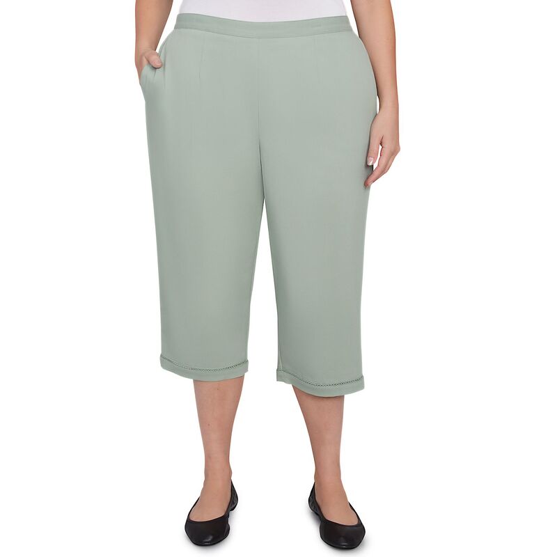 アルフレッド ダナー レディース ボトムス カジュアルパンツ プラスサイズ キャップ Plusize Alfredunnerelaxed Crochet Hem Capri Pants Aloe