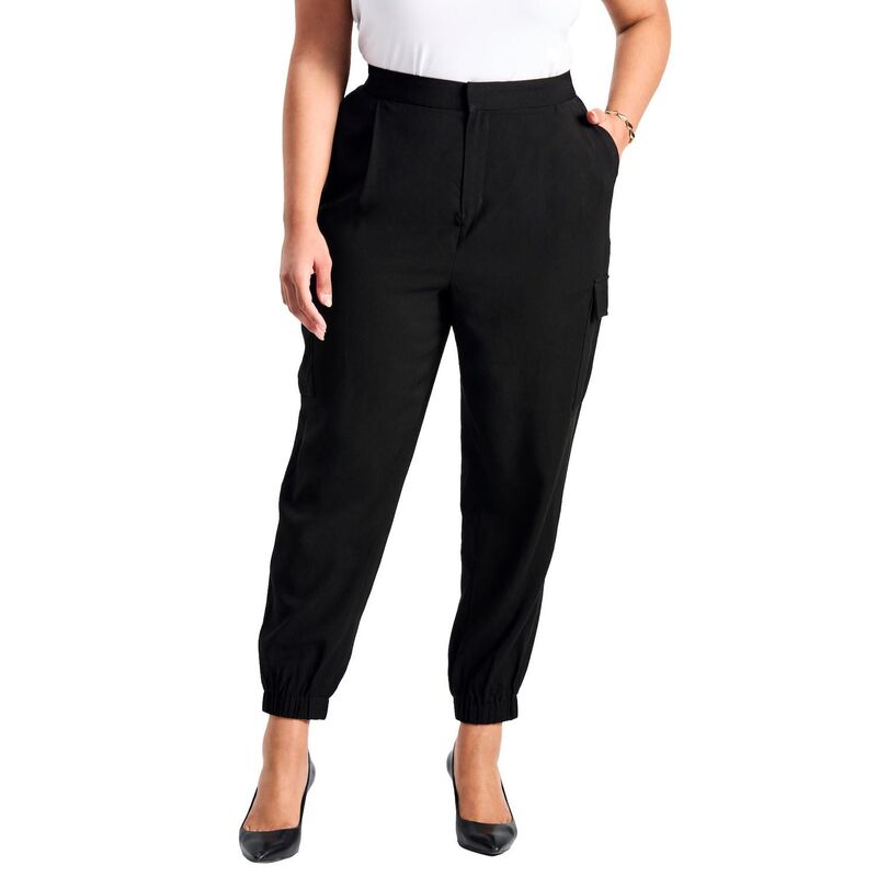 アベニュー レディース ボトムス カジュアルパンツ プラスサイズ Avenue Women Plusize Cleo Cargo Jogger Pant Black ブラック