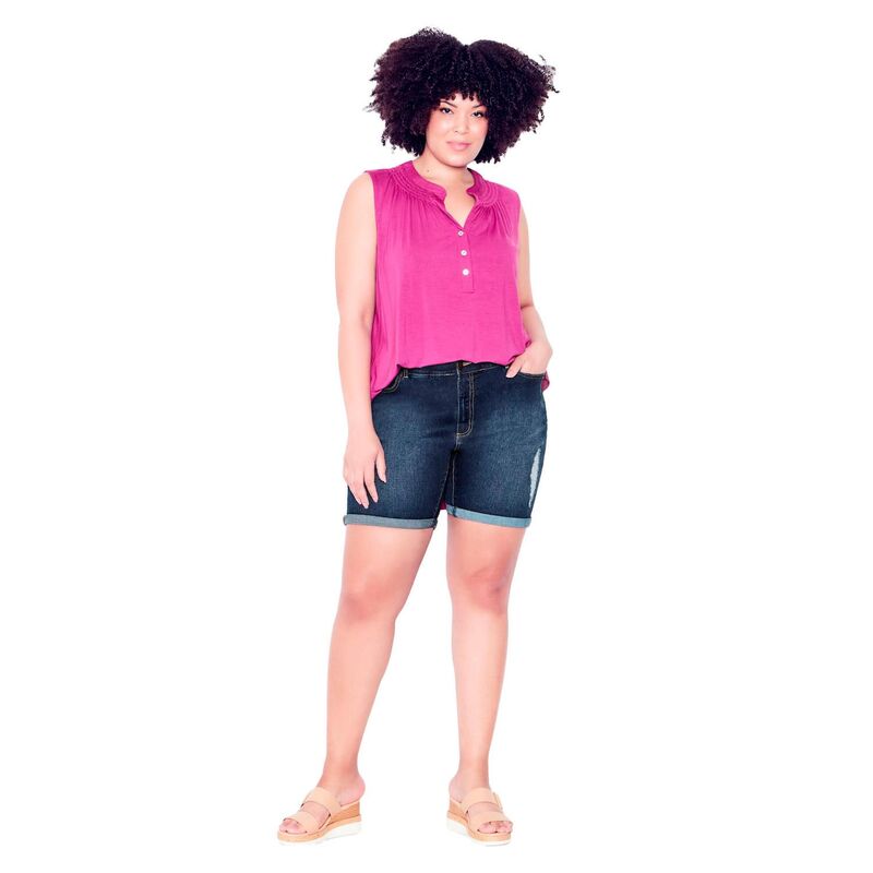 アベニュー レディース ボトムス ハーフパンツ・ショーツ プラスサイズ Avenue Women's Plusize Giana Ripped Short Dark Wash｜ReVida 店