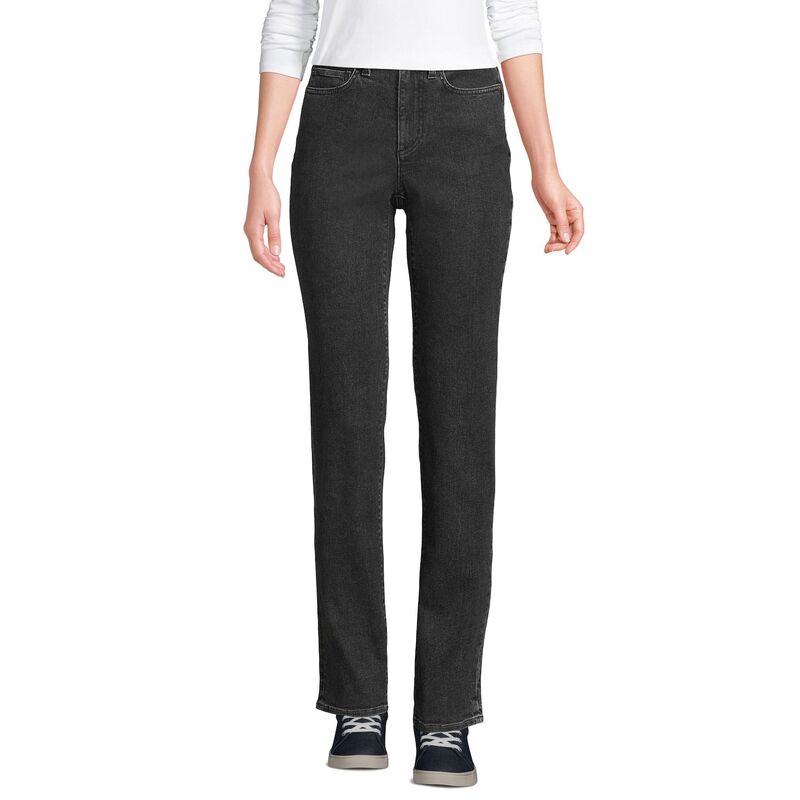 ランズエンド レディース ボトムス デニムパンツ ストレート ジーンズ Women's Lands' End Recover High Rise Straight Leg Jeans Black Stone Wash ブラック 19,965円