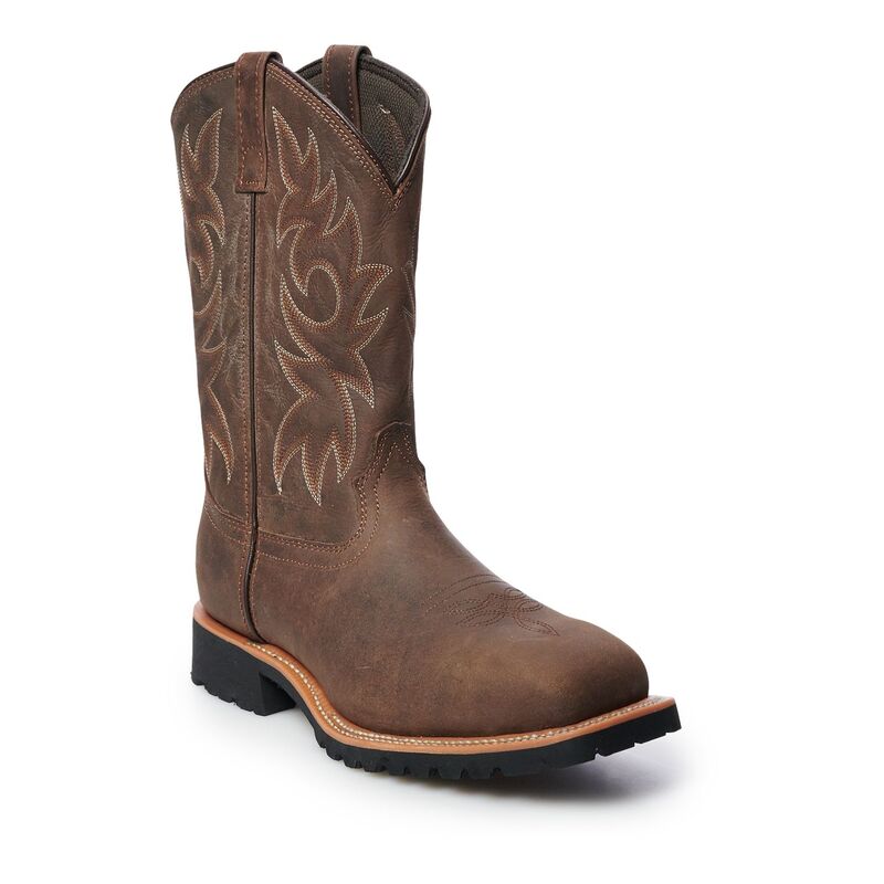 アドテック メンズ シューズ ブーツ・レインブーツ Tシャツ AdTec 9858 Men'steel Toe Western Work Boots Brown ブラウン｜ReVida 店