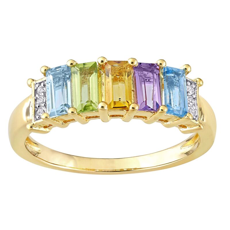 ステラ グレース レディース アクセサリー リング Stella Grace 18k Gold Over Silver Multi-Gemstone 5-Stone Ring Sterling Silver シルバー｜ReVida 店