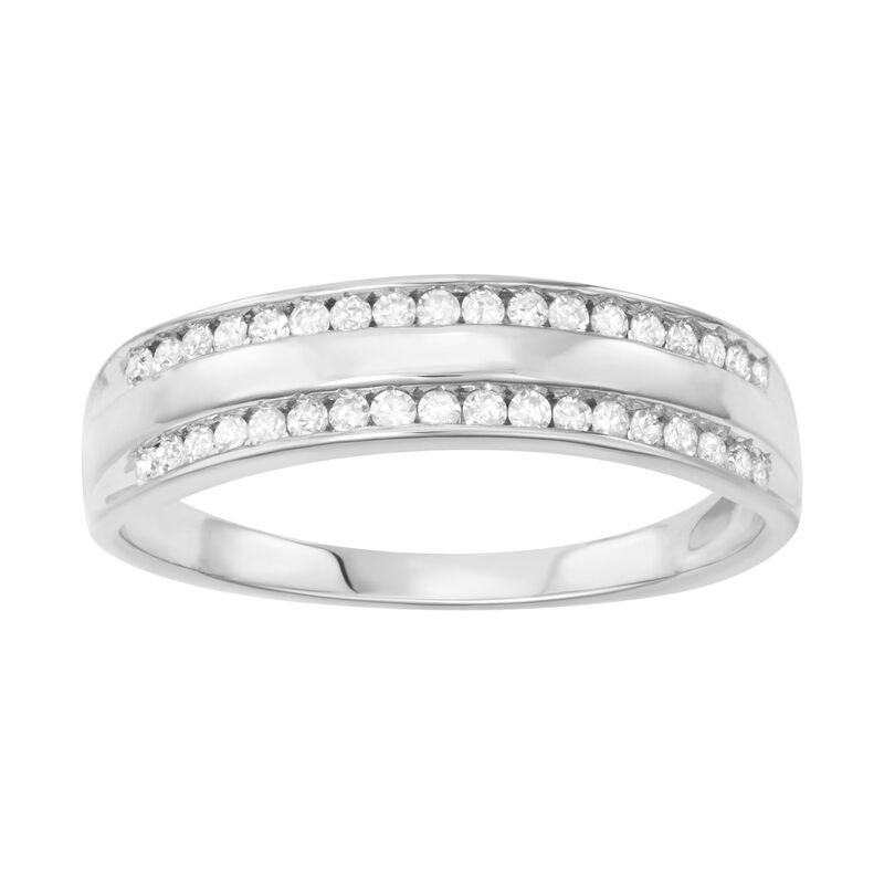 アンブランデッド レディース アクセサリー リング Unbranded Sterling Silver 1/4 Carat.W. Diamond Rail Road Ring Sterling シルバー