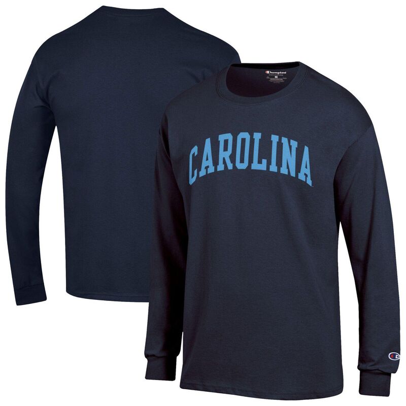 チャンピオン メンズ トップス Tシャツ ヒール Men's Championavy North Carolina Tar Heels Basic Arch Long Sleeve T-Shirt Unc Navy ネイビー