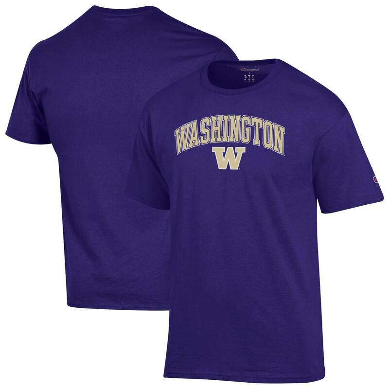 チャンピオン メンズ トップス Tシャツ ロゴ Men'sChampion Purple Washington Huskies Arch Over Logo T-Shirt Wsh Purple パープル|ReVida 店
