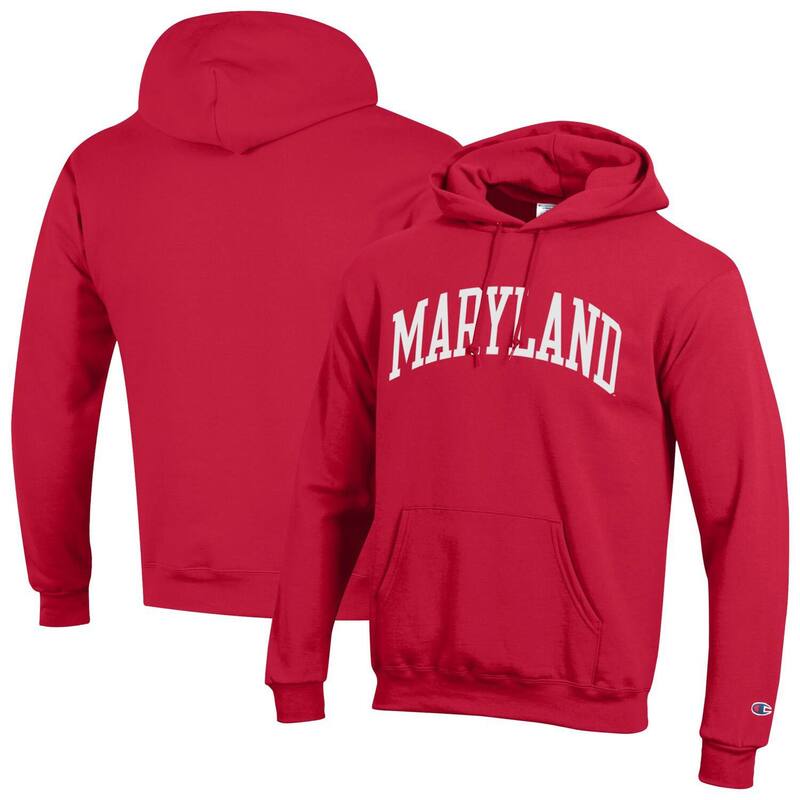 チャンピオン メンズ トップス Tシャツ フリース パーカー Men's Champion Red Maryland Terrapins Basic Arch Fleece Pullover Hoodie Mared レッド