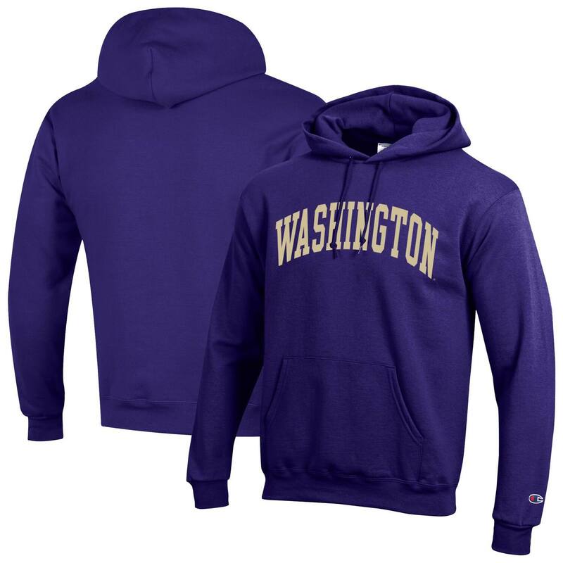 チャンピオン メンズ トップス Tシャツ フリース パーカー Men's Champion Purple Washington Huskies Basic Arch Fleece Pullover Hoodie Wsh Purple パープル
