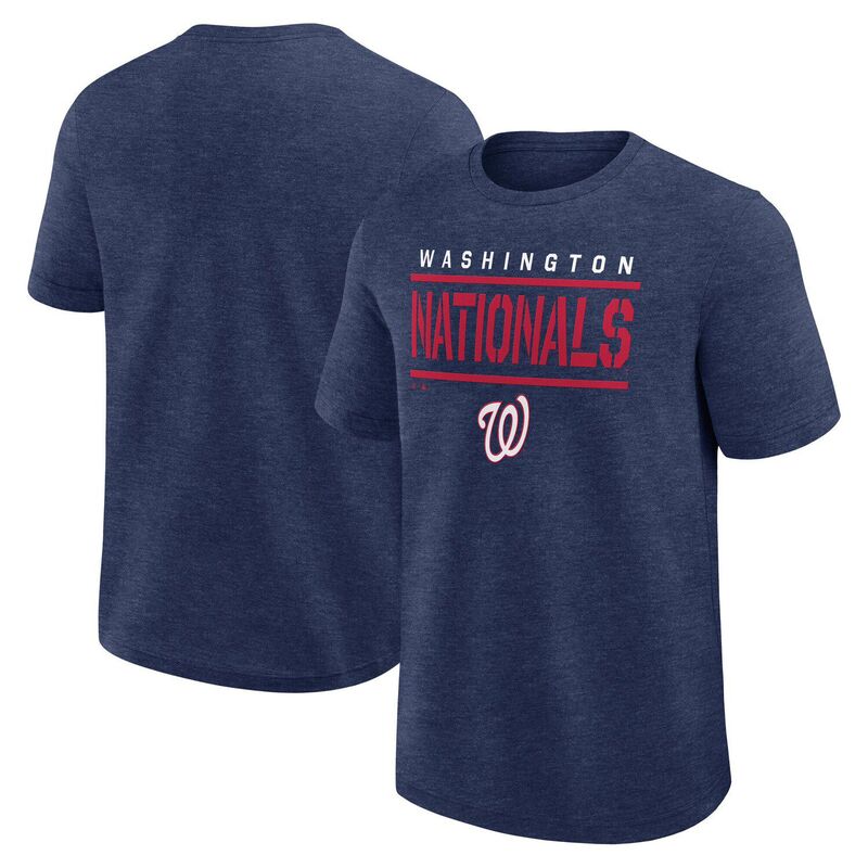 ファナティクス メンズ トップス Tシャツ Men's Fanatics Heather Navy Washingtonationals Top Notch T-Shirt Nat Navy ネイビー