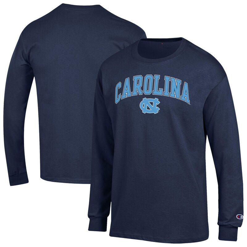 チャンピオン メンズ トップス Tシャツ ロゴ ヒール Men'sChampionavy North Carolina Tar Heels Arch Over Logo Long Sleeve T-Shirt Unc Navy ネイビー