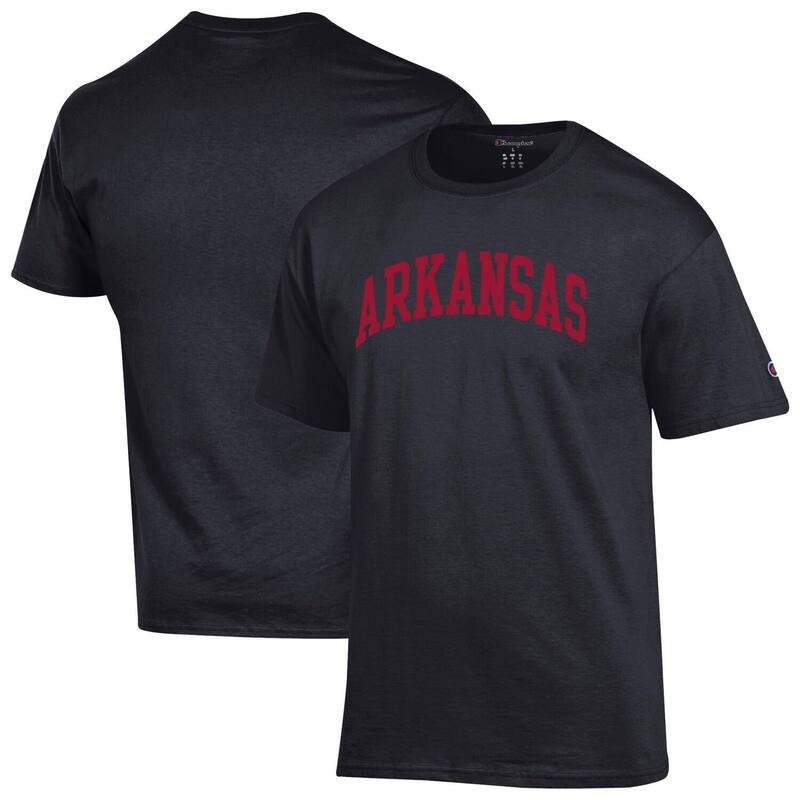 チャンピオン メンズ トップス Tシャツ Men's Champion Black Arkansas Razorbacks Basic Arch T-Shirt Ark Black ブラック