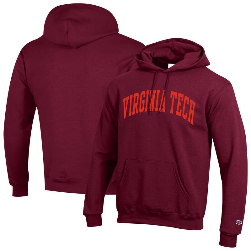 チャンピオン メンズ トップス Tシャツ フリース パーカー Men Champion Maroon Virginia Techokies Basic Arch Fleece Pullover Hoodie Vat Red レッド