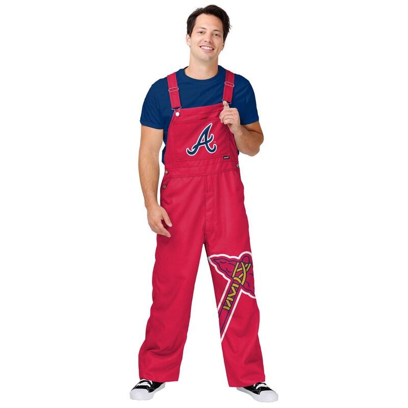 フォコ メンズ ボトムス カジュアルパンツ オーバーオール ロゴ Men'sFOCO Red Atlanta Braves Big Logoveralls Brv Red レッド