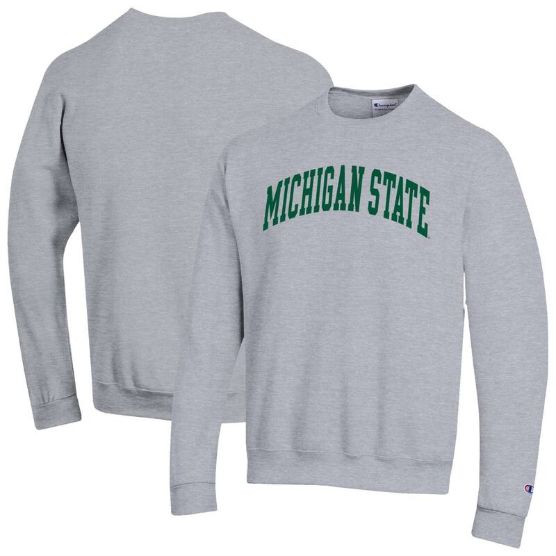 チャンピオン メンズ トップス Tシャツ スウェット フリース Men's Champion Heather Gray Michigan State Spartans Basic Arch Fleece Pullover Sweatshirt Msu Grey グレー