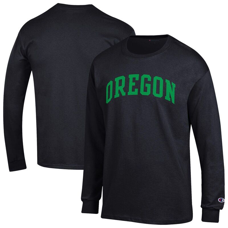 チャンピオン メンズ トップス Tシャツ Men's Champion Black Oregon Ducks Basic Arch Long Sleeve T-Shirt Uoo Black ブラック