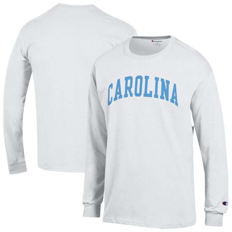 チャンピオン メンズ トップス Tシャツ ヒール Men's Champion White North Carolina Tar Heels Basic Arch Long Sleeve T-Shirt Unc White ホワイト