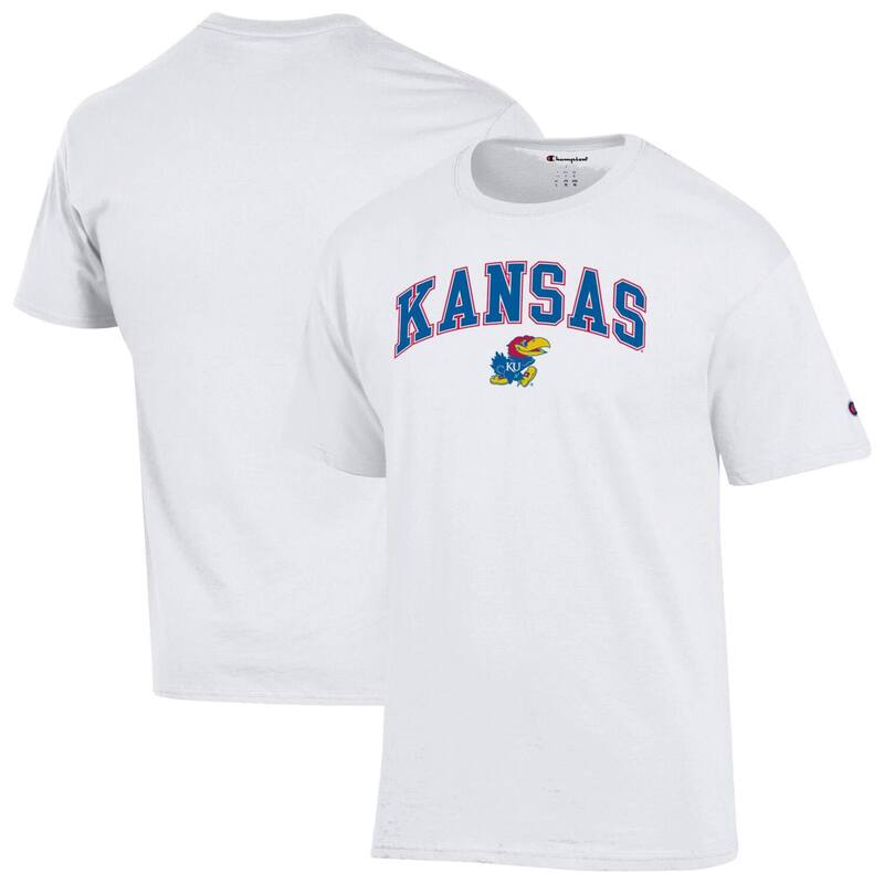 チャンピオン メンズ トップス Tシャツ ロゴ Men'sChampion White Kansas Jayhawks Arched Logo T-Shirt Kns White ホワイト|ReVida 店