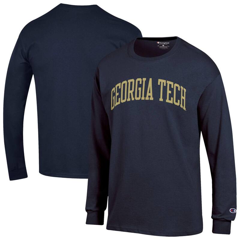 チャンピオン メンズ トップス Tシャツ ジャケット Men's Championavy Georgia Tech Yellow Jackets Basic Arch Long Sleeve T-Shirt Nc2 Navy ネイビー