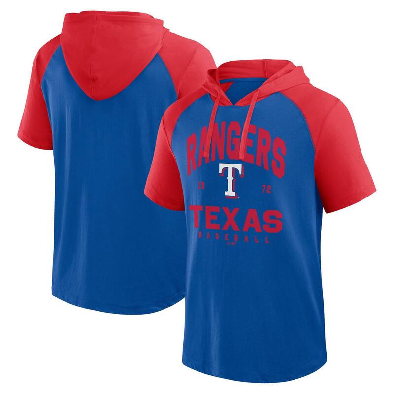 ファナティクス メンズ トップス Tシャツ パーカー Men'sFanatics Royal Texas Rangers Prime Raglan Short Sleeve Hoodie T-Shirt Rgr Blue ブルー|ReVida 店
