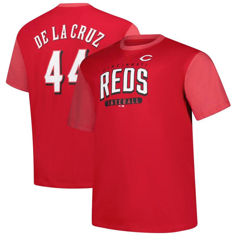 プロファイル メンズ トップス Tシャツ トール Men'sProfilelly De La Cruz Red Cincinnati Reds Big & Tall Name & Number T-Shirt Red レッド