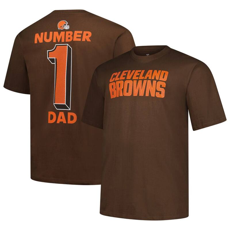 ファナティクス メンズ トップス Tシャツ トール Men'sFanatics Brown Cleveland Browns Big & Tall Number One Dad T-Shirt Brn Brown ブラウン