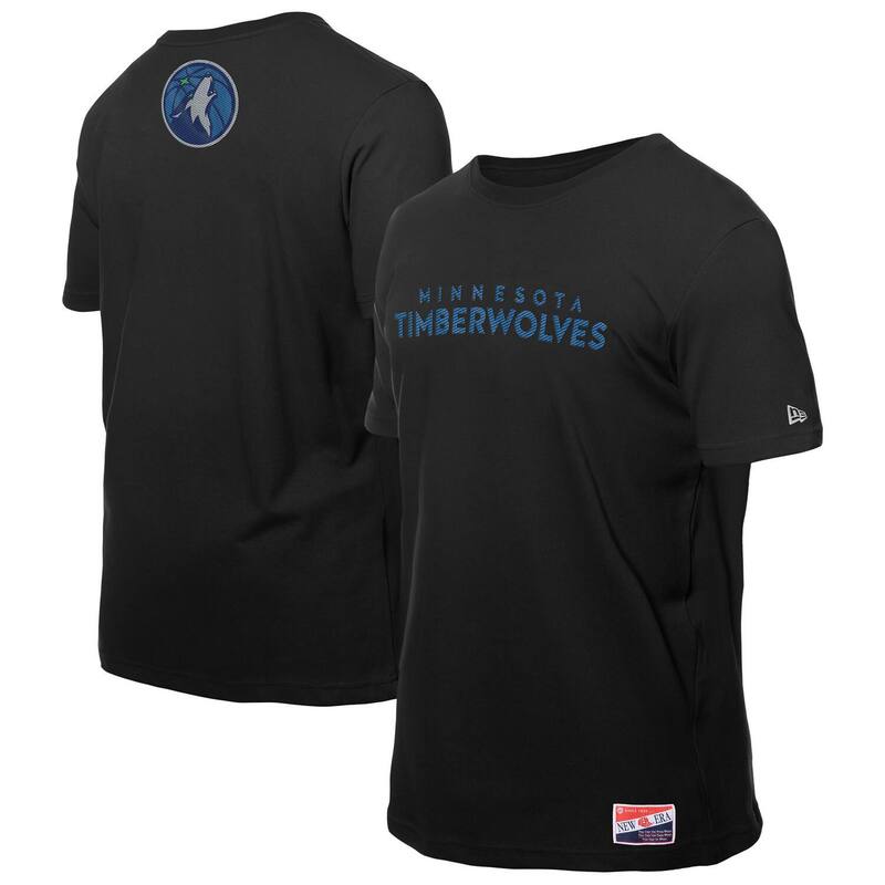 ニューエラ メンズ トップス Tシャツ Men'sNew Era Black Minnesota Timberwolves Premium Wordmark T-Shirt Mtw Black ブラック｜ReVida 店