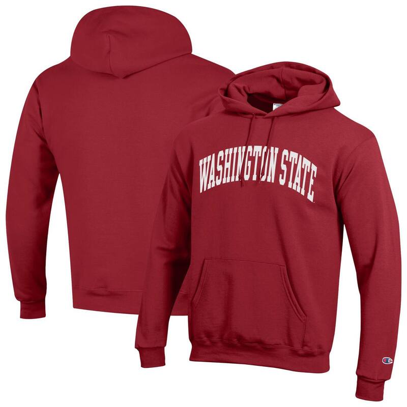 チャンピオン メンズ トップス Tシャツ フリース パーカー Men's Champion Crimson Washington State Cougars Basic Arch Fleece Pullover Hoodie Wsc Red レッド|ReVida 店
