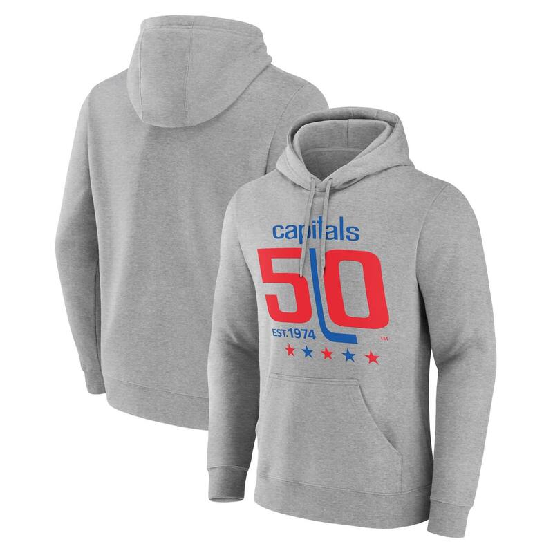アンブランデッド メンズ トップス Tシャツ キャップ パーカー Unbranded Men's Gray Washington Capitals 50th Anniversary Pullover Hoodie Cap Grey グレー