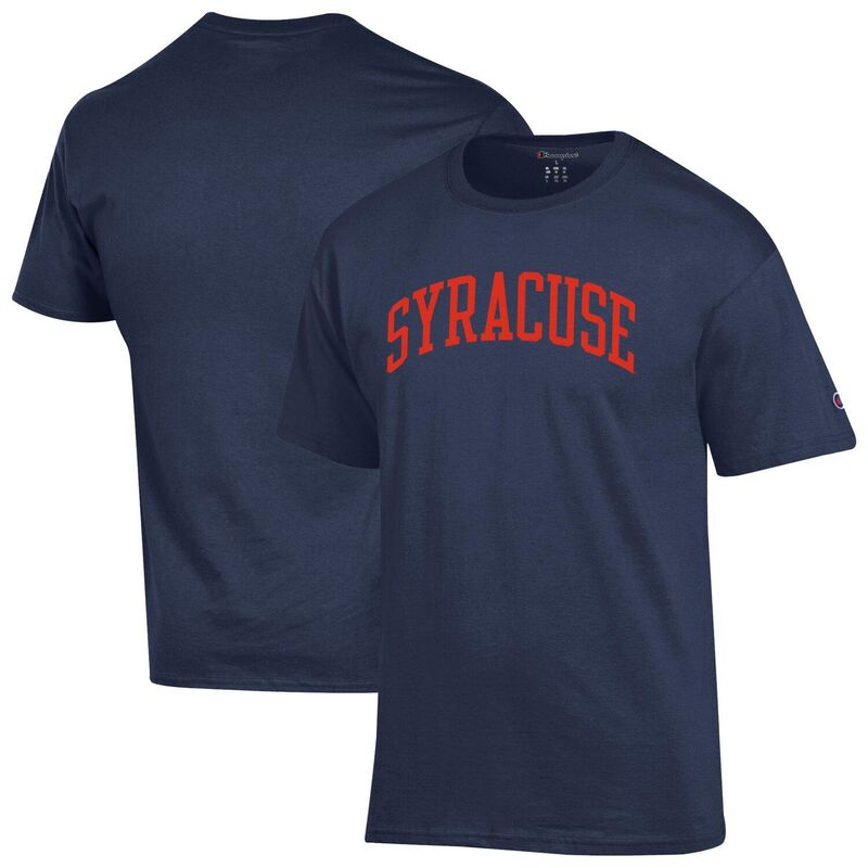 チャンピオン メンズ トップス Tシャツ Men's Championavy Syracuse Orange Basic Arch T-Shirt Syr Navy ネイビー|ReVida 店
