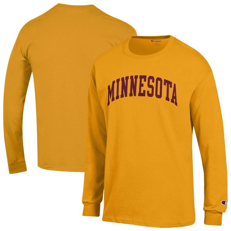 チャンピオン メンズ トップス Tシャツ Men's Champion Gold Minnesota Golden Gophers Basic Arch Long Sleeve T-Shirt Min Gold ゴールド