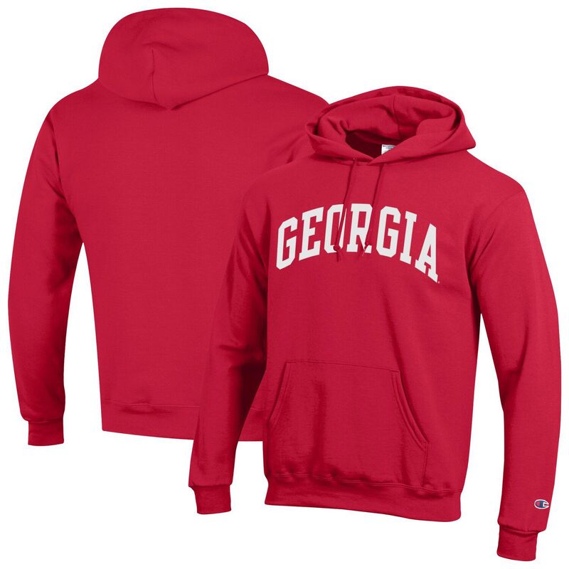 チャンピオン メンズ トップス Tシャツ フリース パーカー Men's Champion Red Georgia Bulldogs Basic Arch Fleece Pullover Hoodie Uga Red レッド