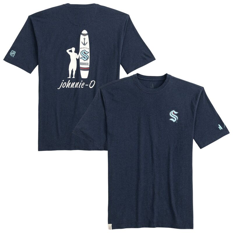 ジョニー オー メンズ トップス Tシャツ Men's johnnie-O Navy Seattle Kraken Heathered Spencer T-Shirt Krk Navy ネイビー