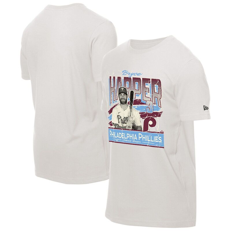 ニューエラ メンズ トップス Tシャツ Men's New Era Bryce Harper Cream Philadelphia Phillies Batter Up T-Shirt Phl Beige ベージュ