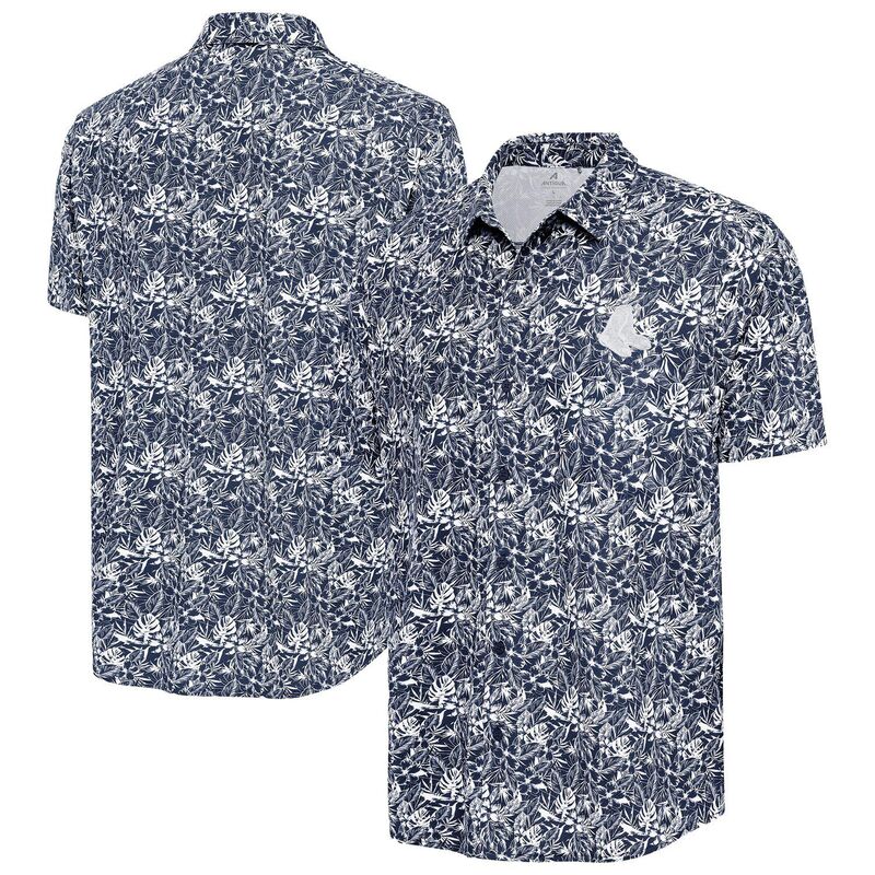アンティグア メンズ トップス Tシャツ Men's Antigua Navy Boston Red Sox Resort Button-Up Shirt Rsx Navy ネイビー｜ReVida 店