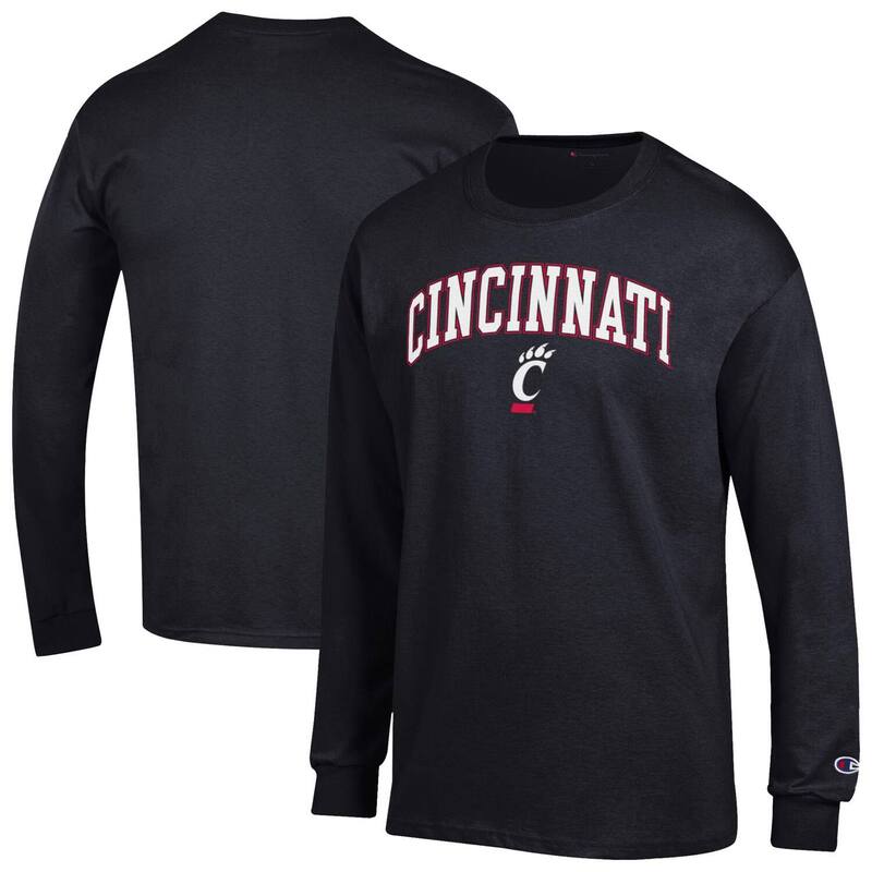 チャンピオン メンズ トップス Tシャツ ロゴ MenChampion Black Cincinnati Bearcats Arch Over Logo Long Sleeve T-Shirt Cin Black ブラック