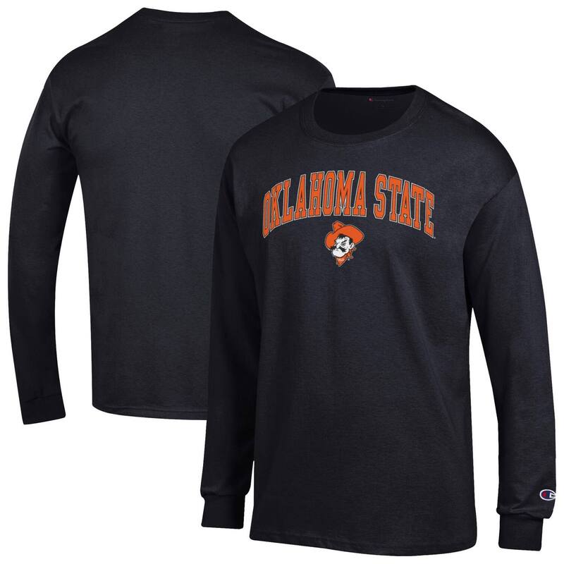 チャンピオン メンズ トップス Tシャツ ロゴ MenChampion Black Oklahoma State Cowboys Arch Over Logo Long Sleeve T-Shirt Oks Black ブラック