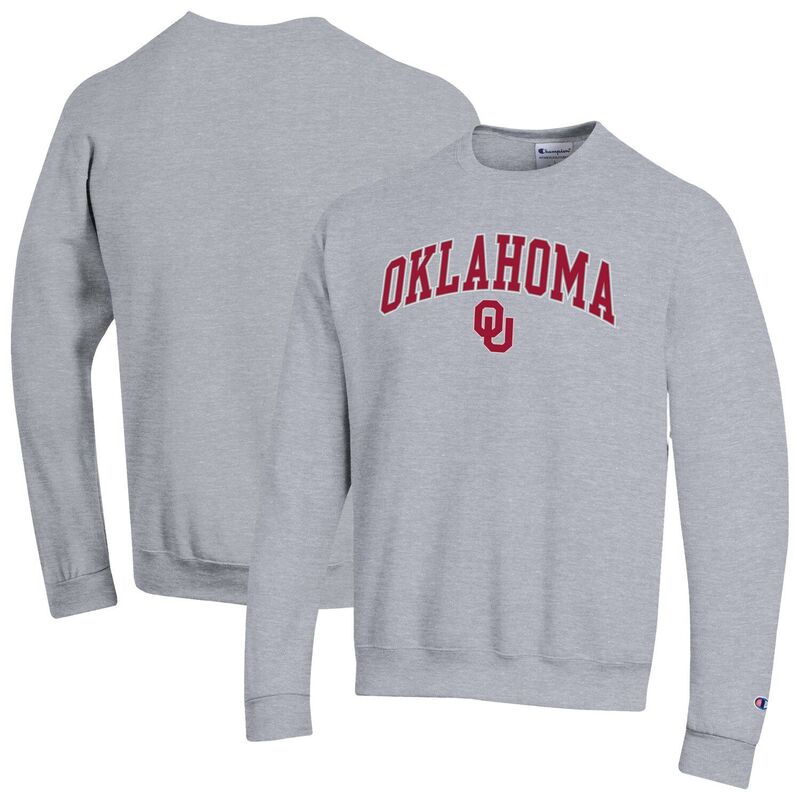 チャンピオン メンズ トップス Tシャツ スウェット ロゴ Men'sChampion Heather Gray Oklahoma Sooners Arch Over Logo Pullover Sweatshirt Okl Grey グレー