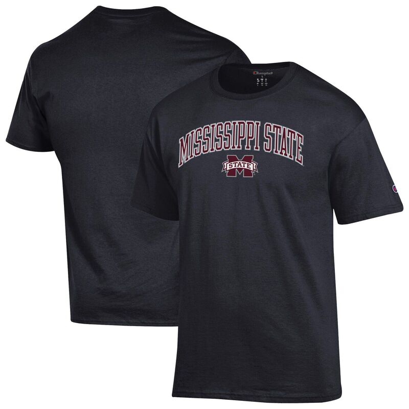 チャンピオン メンズ トップス Tシャツ ロゴ Men'sChampion Black Mississippi State Bulldogs Arch Over Logo T-Shirt Mst Black ブラック