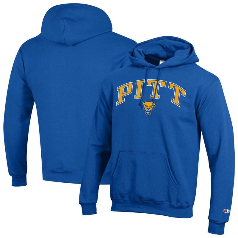 チャンピオン メンズ トップス Tシャツ ロゴ フリース パーカー MenChampion Royal Pitt Panthers Arched Logo Fleece Pullover Hoodie Pit Blue ブルー