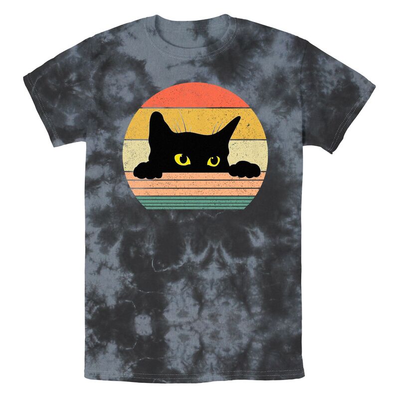 アニメキャラクター メンズ トップス Tシャツ グラフィック Licensed Character Men's Kitty Peekingraphic Tee Black Charcoal ブラック|ReVida 店