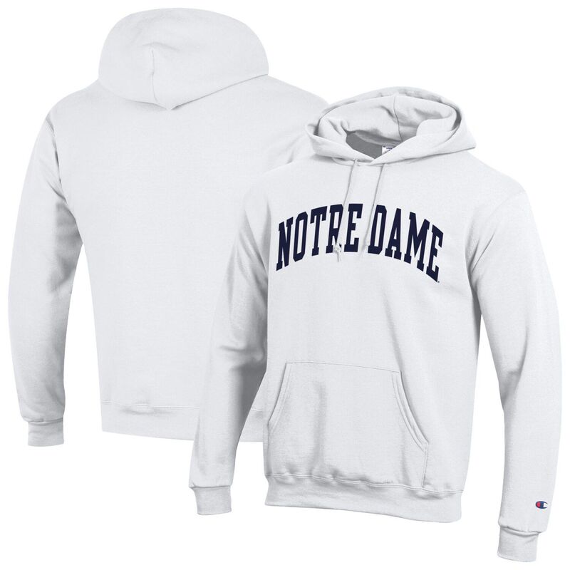チャンピオン メンズ トップス Tシャツ フリース パーカー Men Champion White Notre Dame Fighting Irish Basic Arch Fleece Pullover Hoodie Ntd White ホワイト