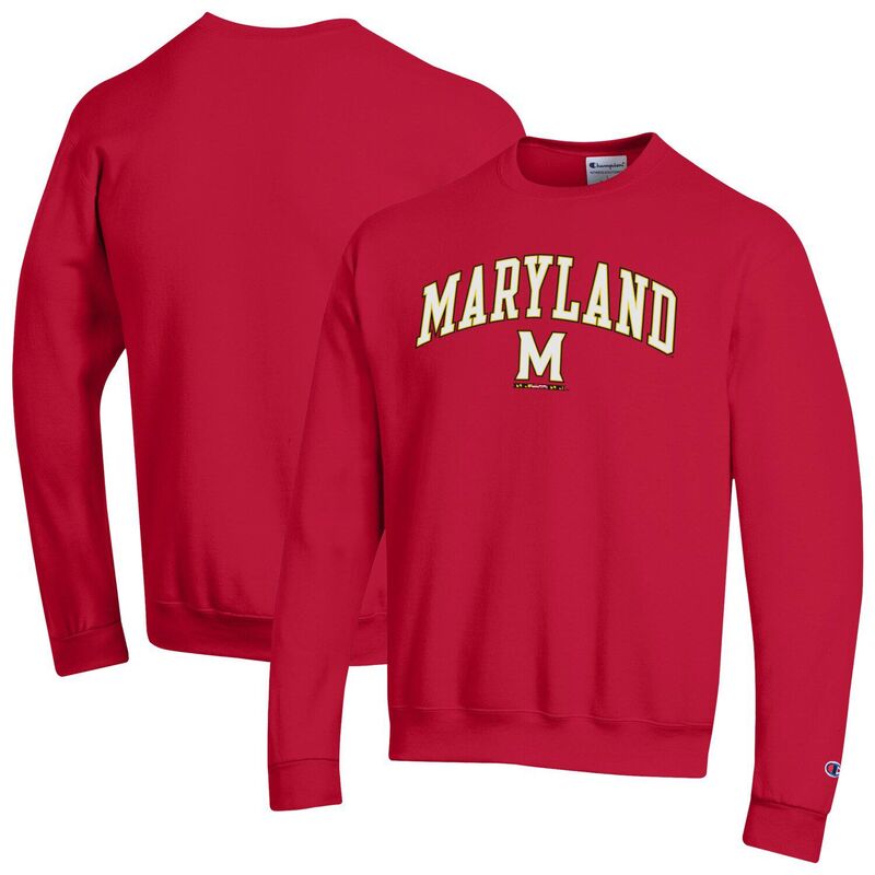 チャンピオン メンズ トップス Tシャツ スウェット ロゴ Men'sChampion Red Maryland Terrapins Arch Over Logo Pullover Sweatshirt Mared レッド