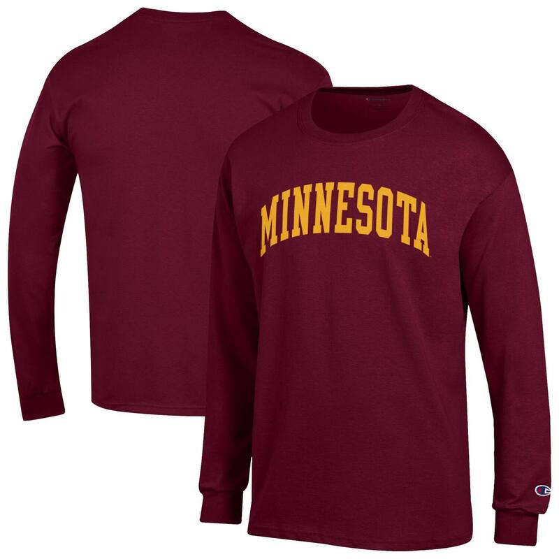 チャンピオン メンズ トップス Tシャツ Men Champion Maroon Minnesota Golden Gophers Basic Arch Long Sleeve T-Shirt Min Red レッド