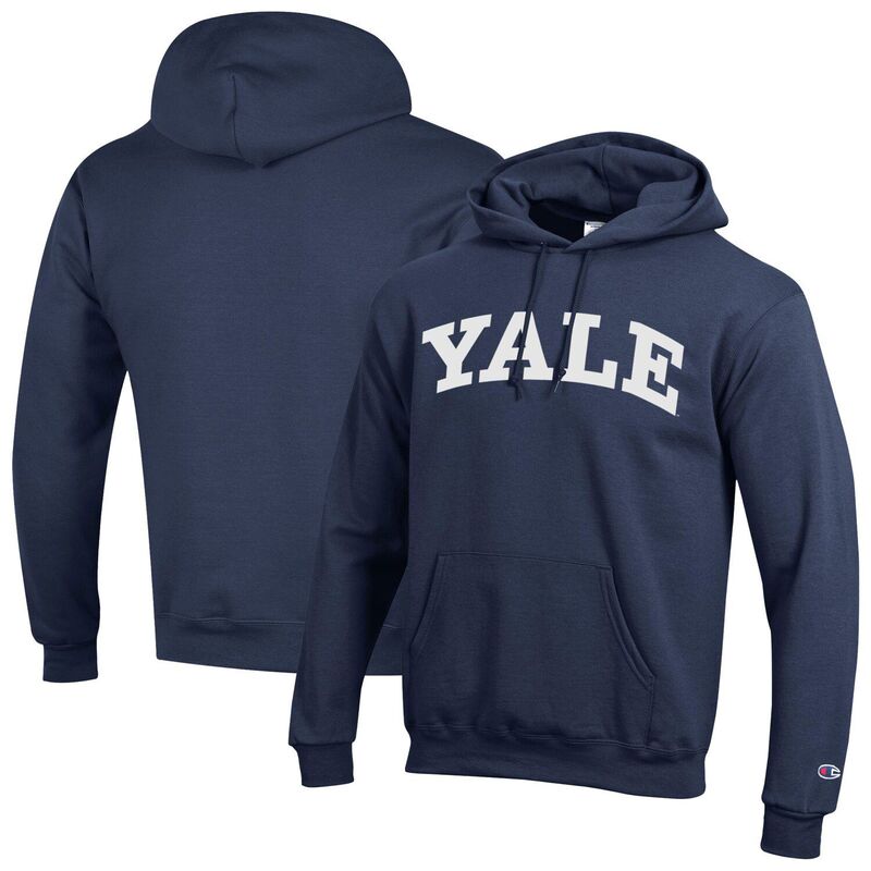 チャンピオン メンズ トップス Tシャツ フリース パーカー Men's Championavyale Bulldogs Basic Arch Fleece Pullover Hoodie Yal Navy ネイビー|ReVida 店