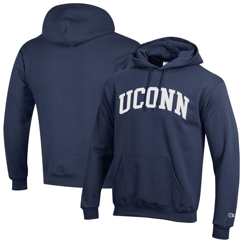 チャンピオン メンズ トップス Tシャツ フリース パーカー Men's Championavy UConn Huskies Basic Arch Fleece Pullover Hoodie Conavy ネイビー