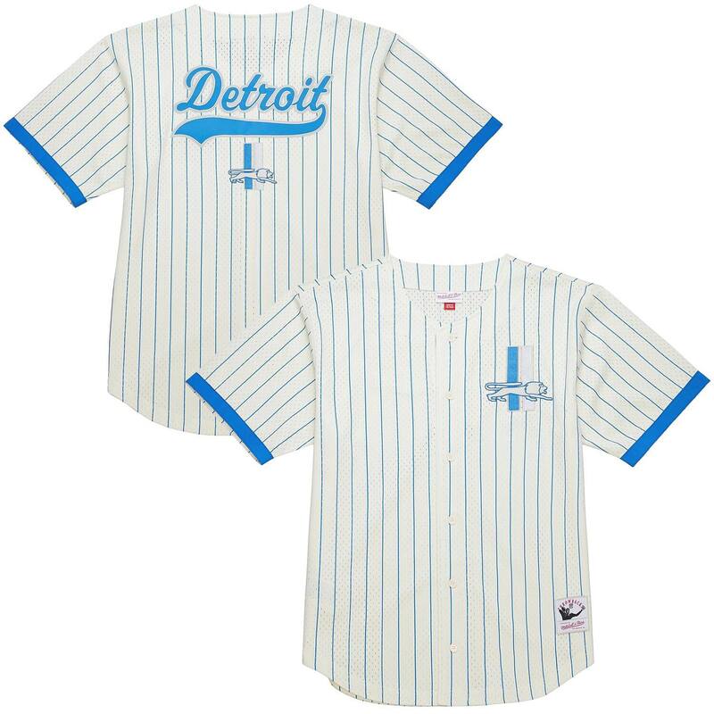 ミッチェル&ネス メンズ トップス Tシャツ ヴィンテージ メッシュ ロゴ Men'sMitchell & Ness Cream Detroit Lions Final Seconds Vintage Logo Mesh Button-Up Shirt Lns Beige ベージュ