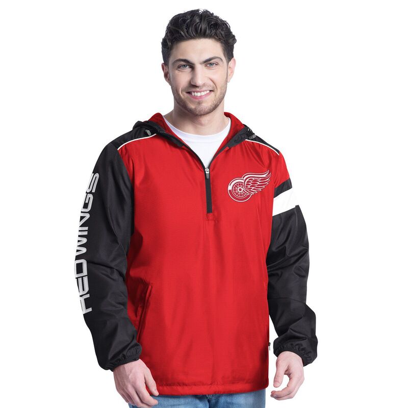 カール バンクス メンズ トップス Tシャツ パーカー ジャケット Men's G-III Sports by Carl Banks Red/Black Detroit Red Wings Lateral Half-Zip Hoodie Jacket Rdw Red レッド｜ReVida 店