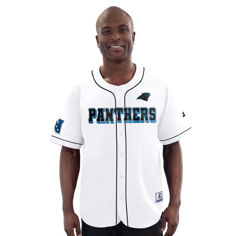 スターター メンズ トップス Tシャツ ジャージー Men'starter White Carolina Panthers Relay Full-Button Baseball Jersey Pth White ホワイト