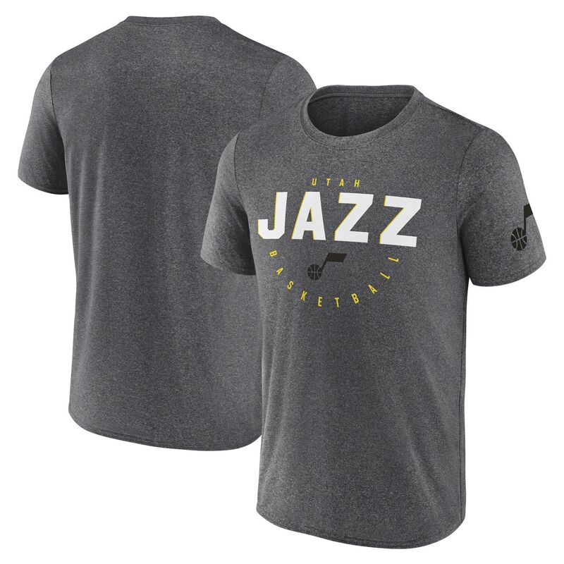 アンブランデッド メンズ トップス Tシャツ Unbranded Men's Heather Charcoal Utah Jazz Block Practice Performance T-Shirt Jaz Charco チャコール