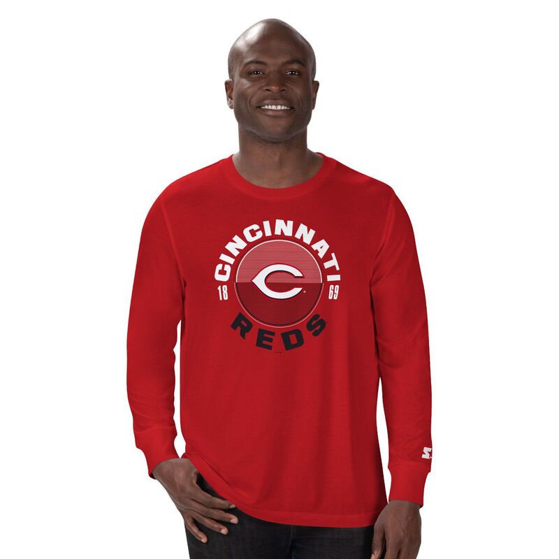 スターター メンズ トップス Tシャツ Mentartered Cincinnati Reds Halftime Long Sleeve T-Shirt Red レッド