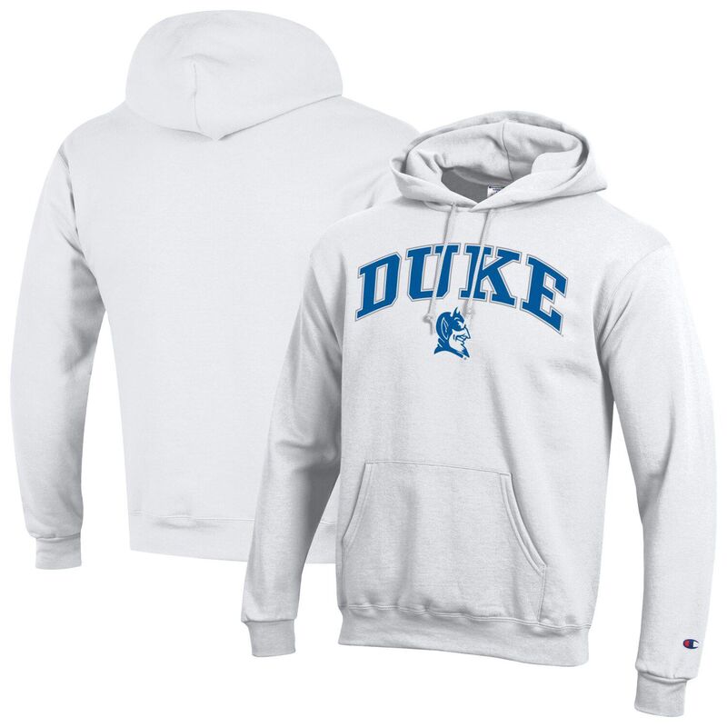 チャンピオン メンズ トップス Tシャツ ロゴ パーカー MenChampion White Duke Blue Devils Arch Over Logo Pullover Hoodie Duk White ホワイト